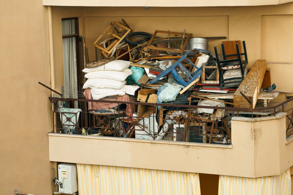 Distressed Hoarder Off Market Property Balcony